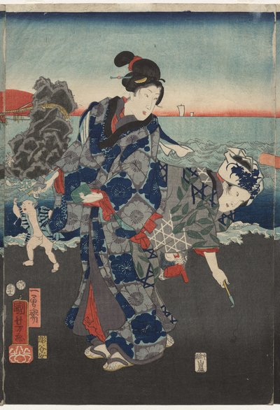 Lever de soleil à la baie de Futami - Utagawa Kuniyoshi