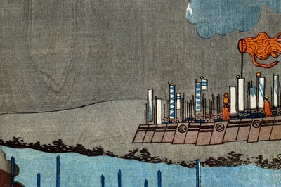 Takeda Shingen écrase les forces de Suwa Yorishige (Takeda Shingen Suwa Yorishige no jinchū o uchi-kuzusu zu), c.1850-51 - Utagawa Kuniyoshi