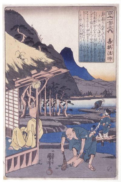 Les 100 poètes : Prêtre Kisen - Utagawa Kuniyoshi