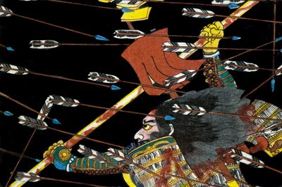 La bataille de Shijō Nawate, c.1857 - Utagawa Kuniyoshi