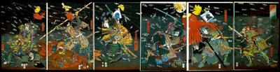 La bataille de Shijō Nawate, c.1857 - Utagawa Kuniyoshi