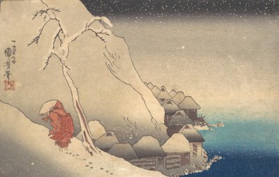 Voyage dans une tempête de neige, vers 1830 - Utagawa Kuniyoshi