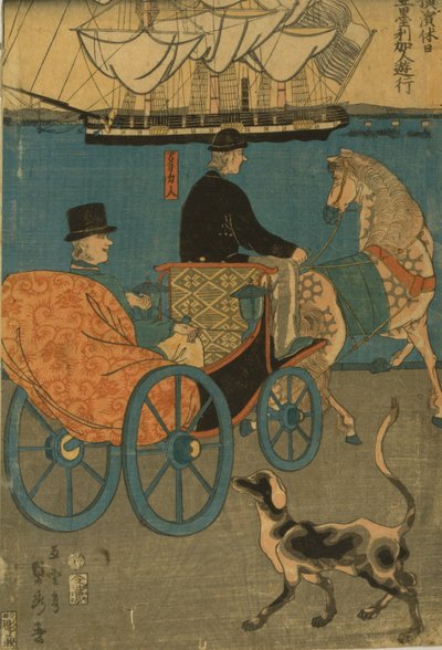 Américains profitant du dimanche à Yokohama - Utagawa Sadahide