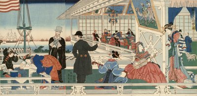 Un Bâtiment Commercial Américain à Yokohama - Utagawa Sadahide