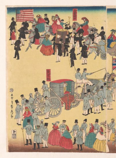 Cortège de personnes des Cinq Pays - Utagawa Sadahide