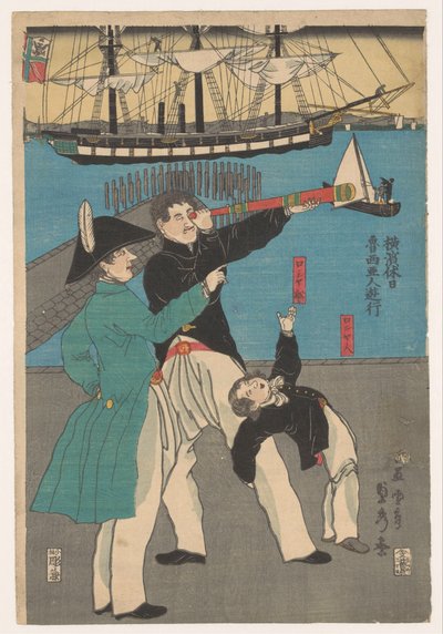 Russes en excursion - Utagawa Sadahide
