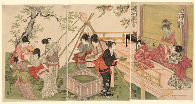 Le septième mois, de la série Les Douze Mois par Deux Artistes - Utagawa Toyohiro