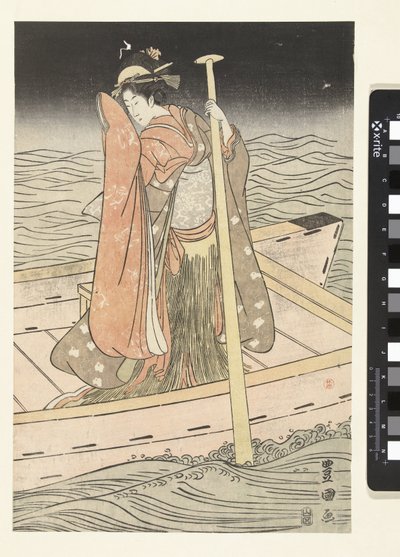 Jeune femme dans un bateau - Utagawa Toyokuni (I)