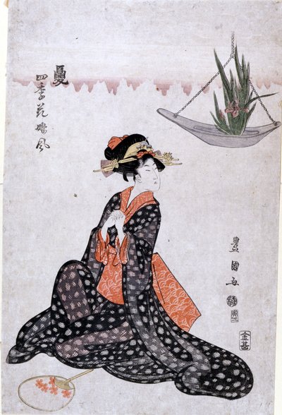 Fleurs des quatre saisons fraîches comme des filles - Utagawa Toyokuni
