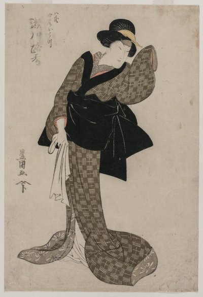 Segawa Roko en tant que femme de Hachizo, Ohatsu - Utagawa Toyokuni