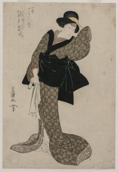 Segawa Roko en tant que femme de Hachizo Ohatsu, vers 1805 - Utagawa Toyokuni