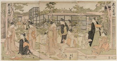 Visiteurs à la Maison de Thé Shika, début des années 1790 - Utagawa Toyokuni