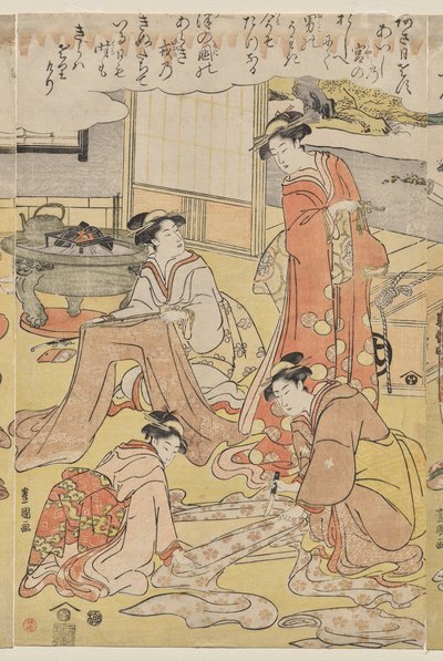 Femmes fabriquant des vêtements - Utagawa Toyokuni