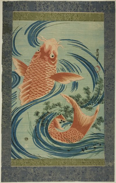 La carpe rouge - Utagawa Toyokuni I