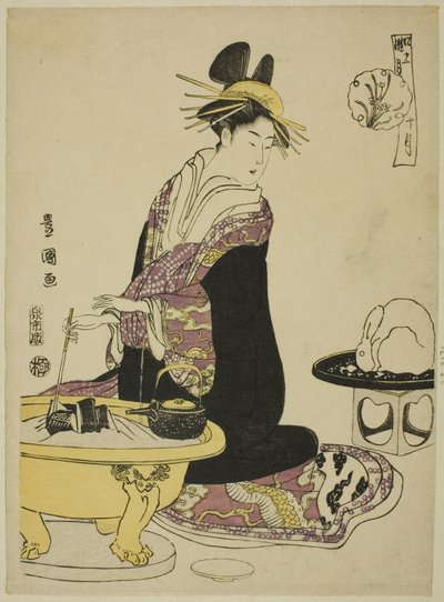 Le Dixième Mois (Ju gatsu), de la série "Douze Mois à la Mode (Furyu junikagetsu)" - Utagawa Toyokuni I