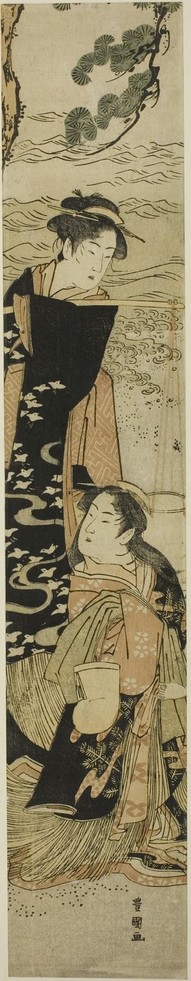 Les sœurs Matsukaze et Murasame sur les rives de Suma - Utagawa Toyokuni I