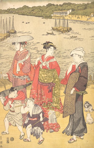 Femmes à la plage de Takanawa, vers 1790 - Utagawa Toyokuni I