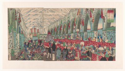 Une maison de commerce anglaise prospère à Yokohama - Utagawa Yoshiiku