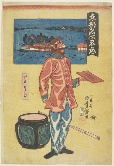 Américain à Shinobazu - Utagawa Yoshimori