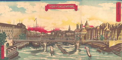 Vue de Londres, la prospérité des pays : Londres, Angleterre, septembre 1872 - Utagawa Yoshimori