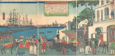 Le port de Londres, Angleterre, 2ème mois, 1862 - Utagawa Yoshitora