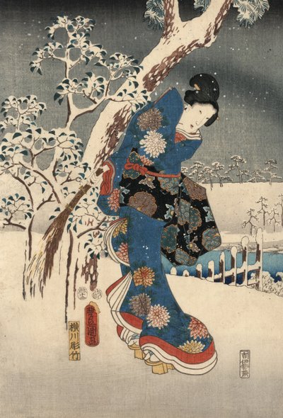 Estampe ukiyo-e du Conte de Genji par Kunisada et Hiroshige - Utagawa and Hiroshige  Kunisada