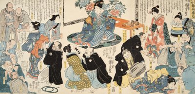 Scène du Genji monogatari (Conte de Genji) par Murasaki Shibuku (né en 978) c. 1860 - Utagawa and Toyokuni Kuniyoshi