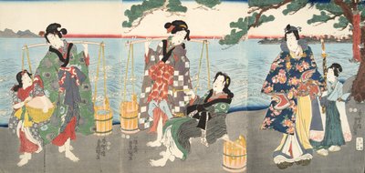 Scène du Genji monogatari (Conte de Genji) par Murasaki Shibuku (né en 978) c. 1860 - Utagawa and Toyokuni Kuniyoshi