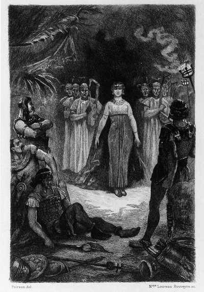 Illustration de V.A. Poirson (1890) pour le roman « Salammbô » de Gustave Flaubert, prenant pour cadre la guerre des mercenaires à l