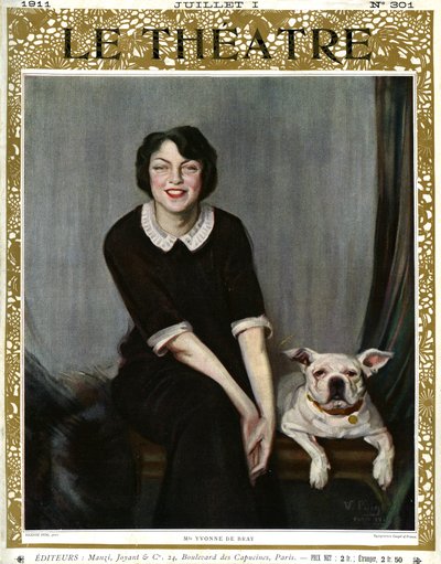 Yvonne De Bray, portrait avec chien - V. (after) Puig