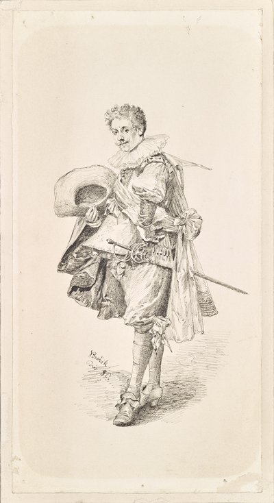 Monsieur en costume Renaissance et collerette - Vaclav Brozik