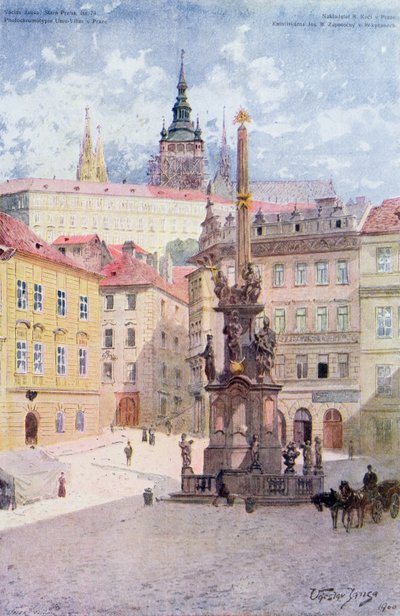 Colonne de la peste de la Sainte-Trinité, Malostranske Namesti, Mala Strana, Prague - Vaclav Jansa