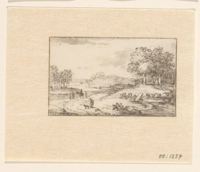 Paysage avec cavalier sur un chemin sablonneux - Valentijn (possibly)