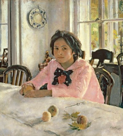 Fille avec des pêches - Valentin Aleksandrovich Serov