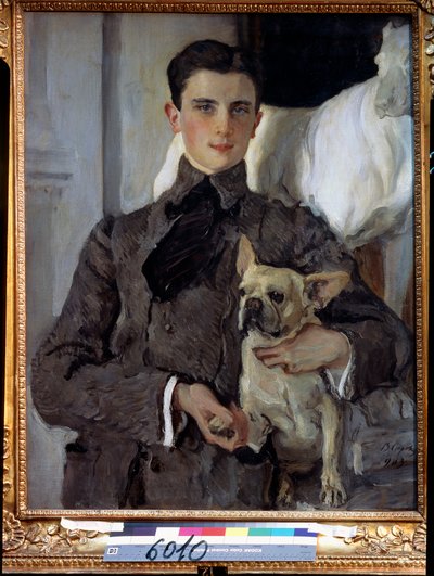 Portrait du prince Felix Youssoupoff, comte Soumarokov Elston, avec un chien - Valentin Aleksandrovich Serov