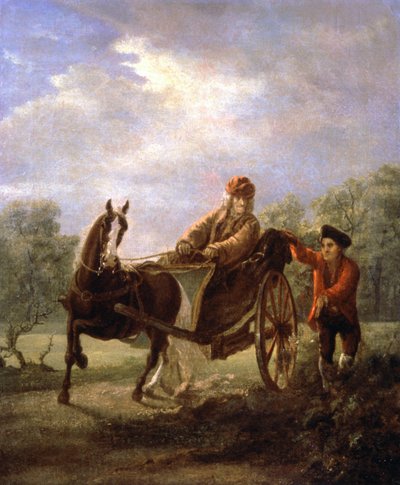 Voltaire dans une charrette, c. 1770-1775 - Valentin Aleksandrovich Serov