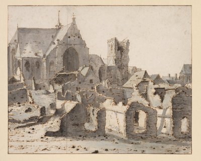 Vue de Grave sur la Meuse après un siège, 2 mars 1675 - Valentin Klotz