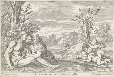 Couple amoureux dans un paysage - Valentin Lefebvre