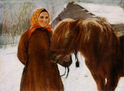 Femme avec un cheval - Valentin Serov
