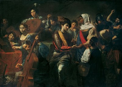 Compagnie joyeuse avec diseuse de bonne aventure, 1631 - Valentin de Boullogne