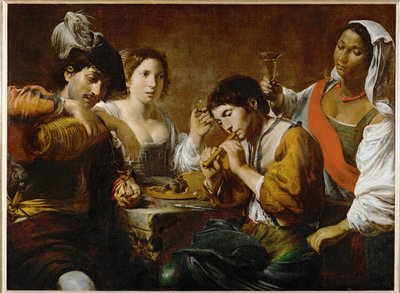 Réunion dans un cabaret - Company in a tavern ... - Valentin de Boulogne