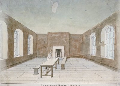 Intérieur de la salle des condamnés à la prison de Newgate, Old Bailey, City de Londres, 1810 - Valentine Davis