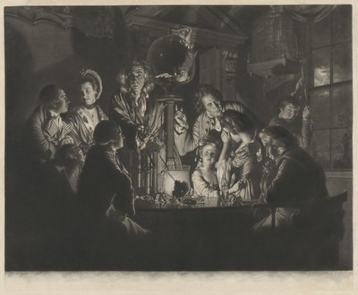 Un philosophe montrant une expérience sur la pompe à air, 1769 - Valentine Green