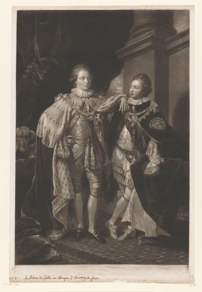 Portrait de George IV et Frédéric de York enfants - Valentine Green
