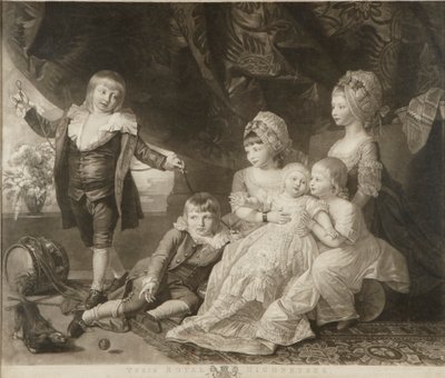 Princesse Augusta, Princesse Elizabeth, Prince Ernest, Prince Augustus, Prince Adolphus et Princesse Mary - Valentine Green