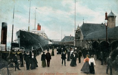 Paquebot SS Celtic au quai, Liverpool, Lancashire, vers 1904 - Valentine and Sons Ltd