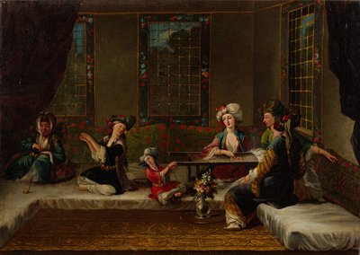 Femmes brodant, années 1730 - Vanmour