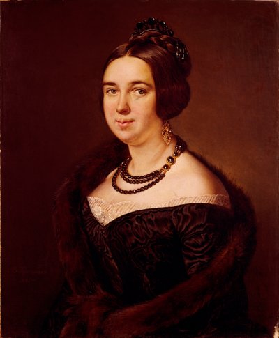 Portrait de la comtesse Alexandra Alexeevna Obolenskaya, née Mazurina 1817-1885, 1845 - Vasili Andreevich Tropinin