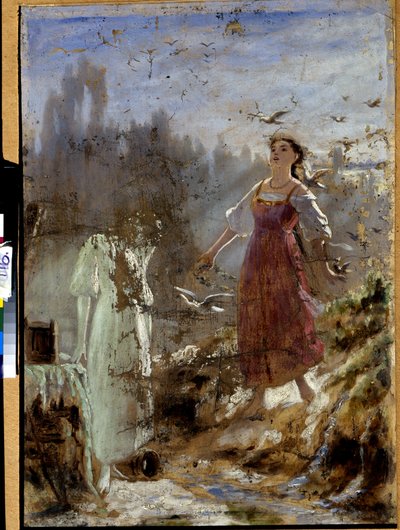 Beauté de printemps et vierge de neige - Vasili Grigorevich Perov