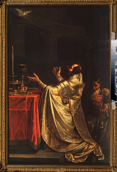 Basile le Grand se prosternant devant la colombe du saint Esprit - Vasili Kuzmich Shebuev